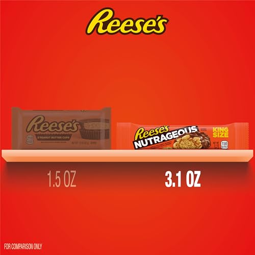 REESE'S NUTRAGEOUS Peanut Butter Caramel Peanut King Size, Candy Bars, 3.1 oz (18 Count)