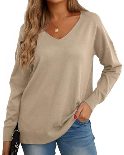 GRECERELLE Women's Fall and Winter Long Sleeve Side Split Loose Casual Pullover Tunic Tops Royal Blue-Small