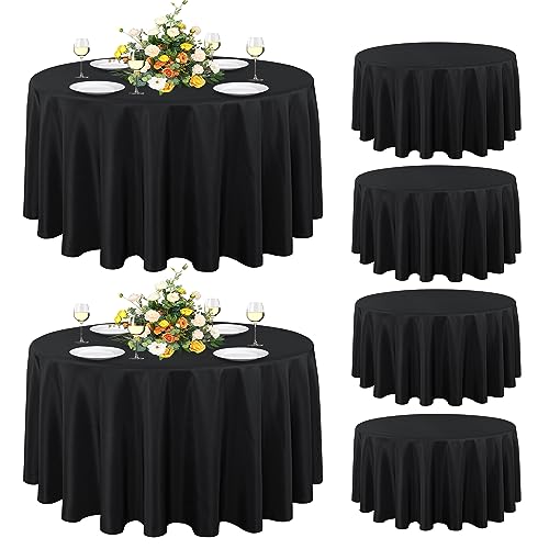 sancua Round Tablecloth - 120 Inch - Water Resistant Spill Proof Washable Polyester Table Cloth Decorative Fabric Table Cover for Dining Table, Buffet Parties and Camping, Teal