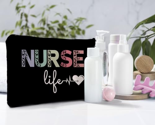 Dwept Gifts for Nurses Cosmetic Bag, Nurse Graduation Gifts, Nursing School Gifts, Nurses Week Gifts Makeup Bag for Purse, Nursing Accessories for Nurses Women, Nurse Daily Affirmations Travel Bag