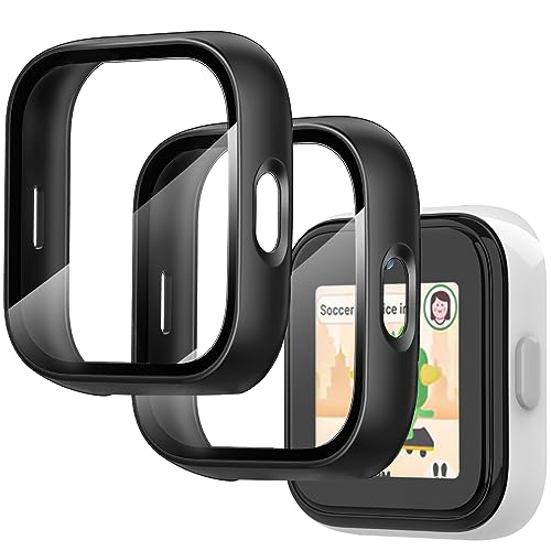 1 Pack Case Compatible with T-mobile SyncUp Kids Watch Screen Protector, Hard PC Case Build-in Tempered Glass for Sync UP Kids Watch Accessories - Pink(Not Compatible with Syncup Kids Watch 2)