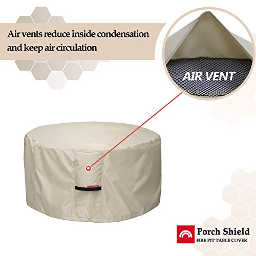 Porch Shield Fire Pit Cover - Waterproof 600D Heavy Duty Square Patio Fire Pit Table Cover Beige - 50 x 50 inch