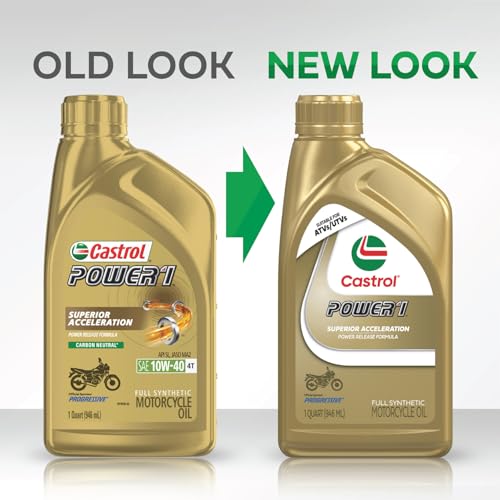 Castrol Power1 V-Twin 20W-50 Full Synthetic Motorcycle Oil, 1 Quart, Pack of 6