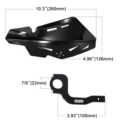 RUTU 7/8" 22mm and 1 1/8" 28mm Universal Motorcycle Hand Guards with CNC Bracket for Dirt Bikes Off-Road ATV Motorcross Enduro E-Bikes CRF450R 450X 300L CRF250L YZ250 YZ125 TTR125LE TTR250 - Black