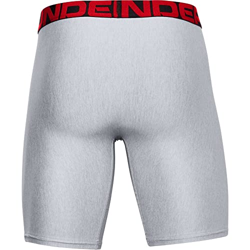 Under Armour mens Tech 9-inch Boxerjock 2-Pack , Mod Gray Light Heather (011)/Jet Gray Light Heather , Large