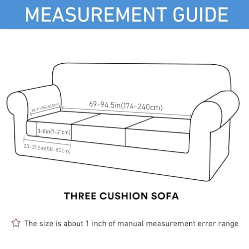 hyha Waterproof Couch Cushion Covers, Stretch Magic Sofa Covers Washable, Waterproof Sectional Couch Covers for Pets, Sofa/Couch Seat Cushion Covers with Elastic Bottom(1 Cushion Loveseat, Beige)