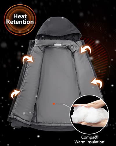 33,000ft Men's Waterproof 3-in-1 Ski Jacket, Warm Mountain Windbreaker Snow Rain Jackets Winter Coat with Puffer Jacket