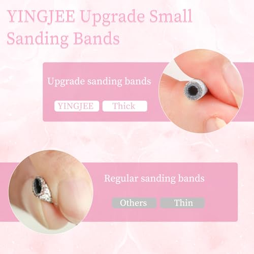 100pcs Small Sanding Bands for Nail Drills with 2pcs 3.1MM Mandrel Nail Drill Bits, Upgrade 150# 240# Grit Nail File Sanding Bands for Acrylic Nails Tech Gel Manicures and Pedicure