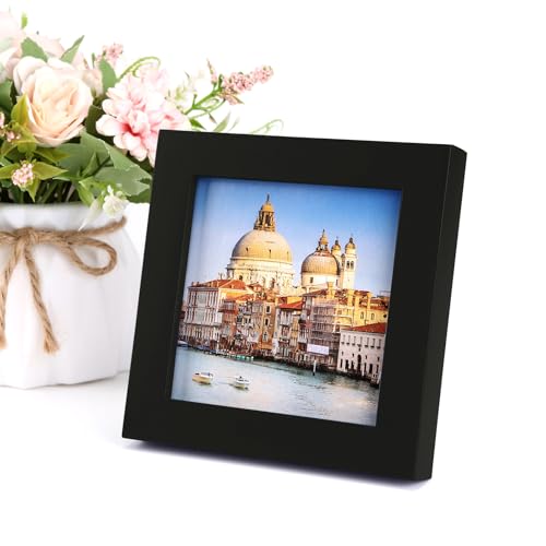 wyooxoo 5x7 Picture Frames Set of 4 Made Of Solid Wood White Photo Frames Colorful Frame with HD Plexiglass, Wall or Tabletop Display