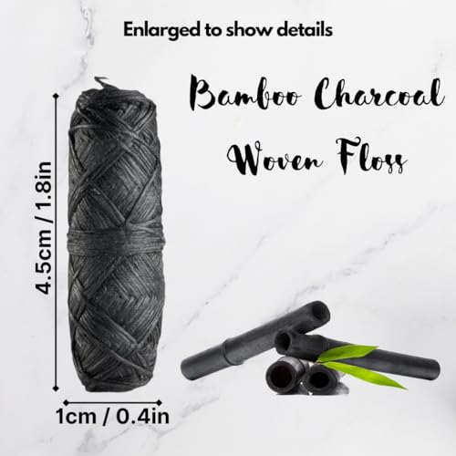 BOONBOO Dental Floss Refill Heads, Charcoal Woven Thread Spools, 2 Pack, 200FT (Mint)