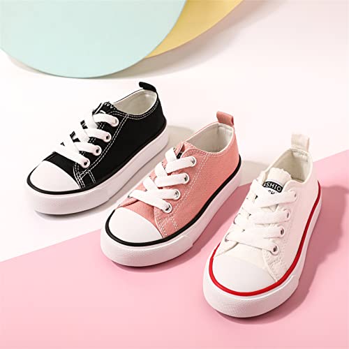 PATPAT Toddler Kid Boys and Girls Slip On Sneakers, Toddler Sneakers Little Kid Big Kid Shoes Canvas Sneaker Toddler Shoes Black