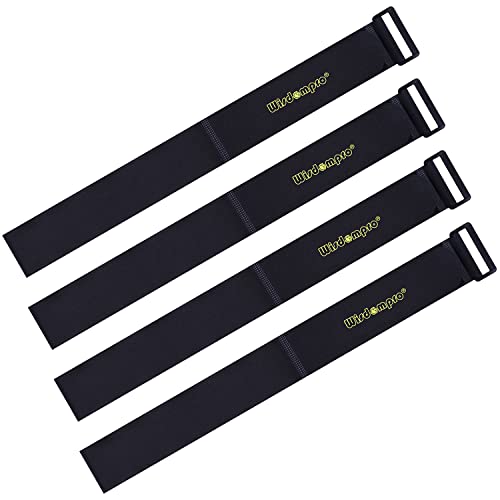 Extra Large 4 Pack 2 x 37 Inches Hook and Loop Strap, Reusable Fastening Cable Tie Down Straps by Wisdompro - Reusable, Durable Functional Cinch Cable Straps for Your Home, Office, Workspace