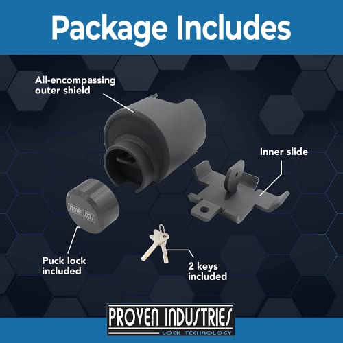 Proven Industries Model 2516-AS Trailer Lock, Fits (1997-2019) 2 5/16-Inch Airstream Couplers, Made in The USA (Black)