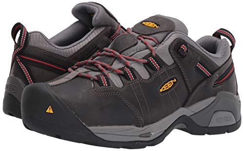 KEEN Utility Men's Detroit XT Low Height Toe Metatarsal Guard Work Shoes, Steel Grey/Bossa Nova, 10 Wide