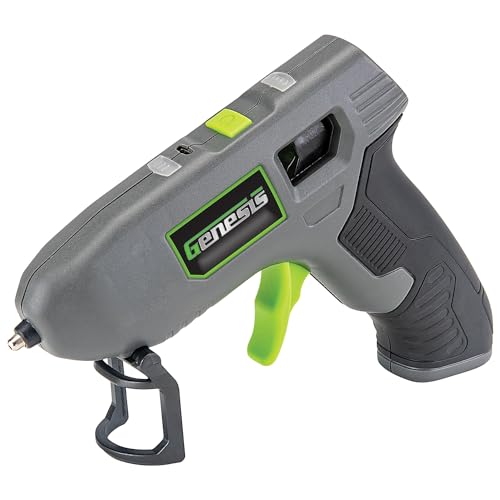 Genesis GLGG04V2 Cordless Rechargeable Hot Glue Gun, Fast Preheating with USB Charge Cable, Stand, and Glue Sticks