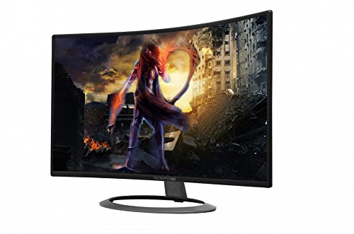 Sceptre 27" Curved 75Hz LED Monitor C278W-1920R Full HD 1080P HDMI DisplayPort VGA Speakers, Ultra Thin Metal Black, 1800R immersive curvature, 2018,Metallic Black