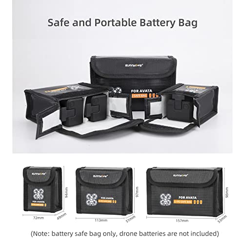 Avata Battery Storage Bag for DJI Avata FPV RC Drone Lipo Safe Pouch Fireproof Explosionproof Batteries Guard for Storage and Charging -for 1pc