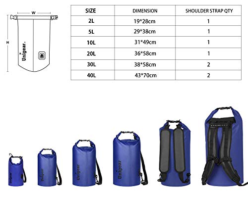 Unigear Waterproof Bags/Waterproof Bags/Dry Bag (2L/5L/10L/20L/30L/40L) for Outdoor Activities and Water Sports, Camping, Boating, Kayaking, Fishing with Waterproof Phone Pouch