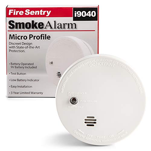 Kidde Fire Sentry Smoke Detector, 9V Battery Powered Smoke Alarm, 4 Inch Compact Design