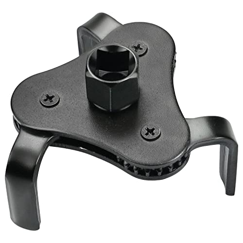 Universal Adjustable Oil Filter Wrench From 2-1/2" to 4.5" Wrench 3 Jaws Oil Filter Wrench Tool Set Remover Socket (Black)