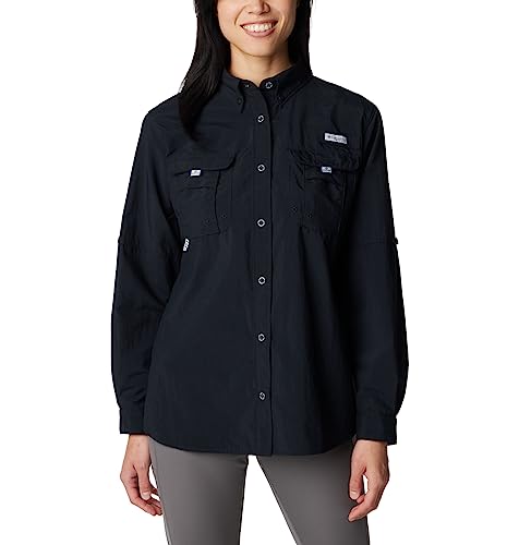 Columbia Women's PFG Bahama II Long Sleeve Shirt, Breathable, UV Protection, White, Medium