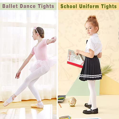 Ultra Soft Girls Tights Elastic Ballet Tights for Girls Breathable Dance Tights Opaque Footed Tights for Toddler Girls Stockings Thick Kids Tights Warm Toddler Stockings for Girls 3-6 Years Green
