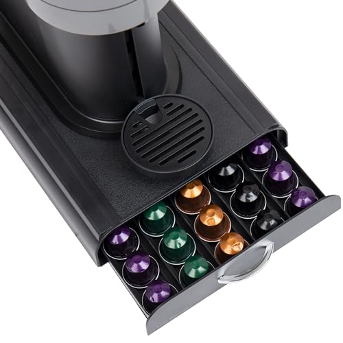 Mind Reader Nespresso Compatible Capsule Drawer Countertop Organizer, Coffee Pod Holder, Storage, 9.21 x 15.94 x 2.36, Black