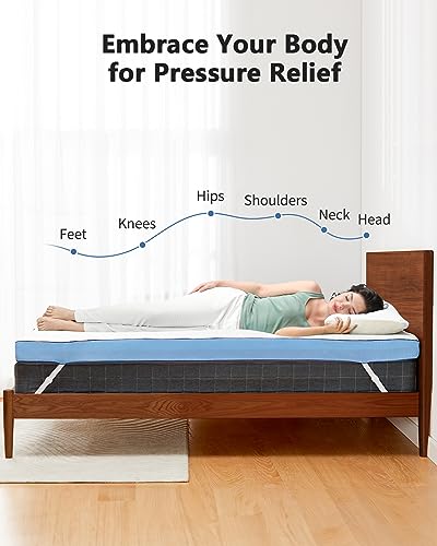 PERLECARE 3 Inch Firm Mattress Topper Twin Size, Cooling Gel-Infused Memory Foam Bed Topper for Pain Relief, High-Density Mattress Pad with Removable Soft Cover, CertiPUR-US Certified