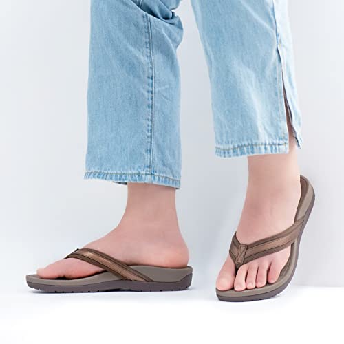 Thearches Women's Orthotic Flip Flops Arch Support Sandals for Plantar Fasciitis Flat Feet Heel Pain Relief, Supportive Beach Toe-post Sandals, Comfort Walking Flip Flop Slides