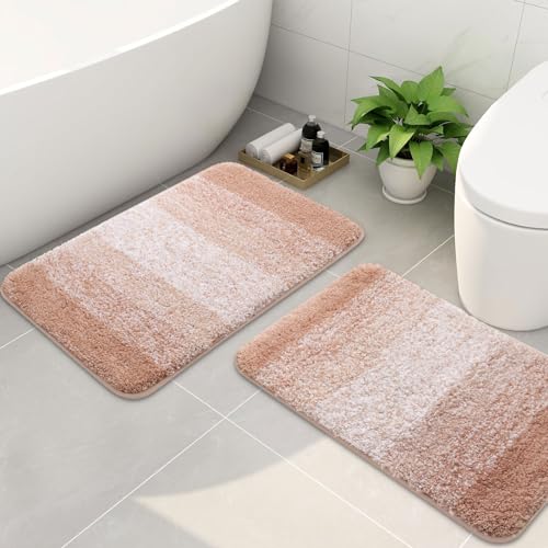 Arotive Microfiber Bathroom Rugs, Shaggy Soft and Absorbent Bath Rug, Non-Slip, Thick Plush Bathroom Mat, Machine Washable Dry Bath Mats for Bathroom, Tub and Shower, 30" x 20", Yellow