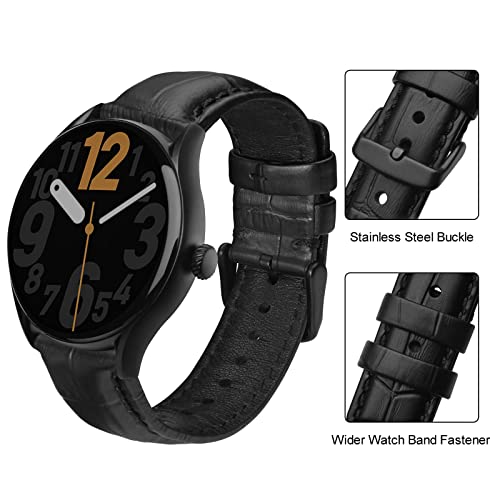 ANNEFIT Quick Release Leather Watch Bands 22mm, Alligator Grain Calfskin Replacement Strap, Stainless Steel Gold Buckle (Dark Brown)
