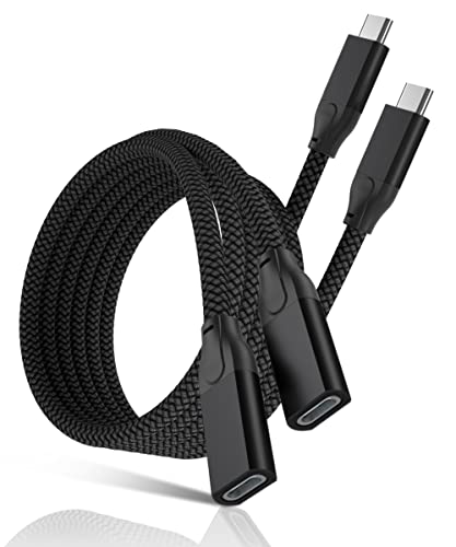 Basesailor USB Type C Extension Cable 3.3FT, USB-C 3.1 3.2 Gen2 10Gbps Female Male Extended Adapter,Thunderbolt 3 Extender Cord for Magsafe Charger,iPhone 16 15 Pro Max,MacBook,iPad 8th 9th Air 4th