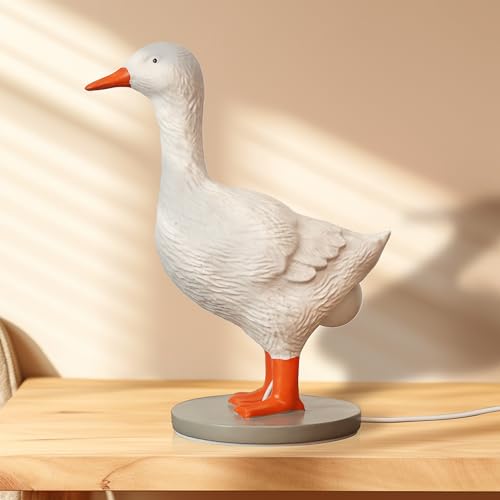 OkiyiD Duck Egg Lamp, Funny Goose Table Lamp, LED Egg Night Light, Resin Goose with Stepless Dimming Function, Decoration for Home, Bedroom, Study Room