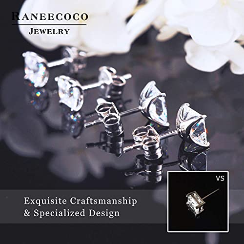 "STUNNING FLAME" 18K Gold Plated Sterling Silver Princess Cut Cubic Zirconia Stud Earrings for men women(w-4)