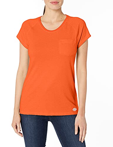 Dickies Women's Short Sleeve Performance Tee, Bright Orange v1, 40W x 30L