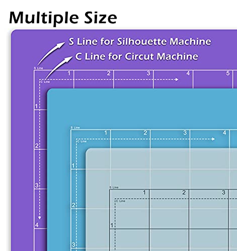 ReArt Cutting Mat Suit for Silhouette Cameo 3 Packs 12” x 12” - Light Grip Adhesive Cutting Mat Replacement Set Mats Vinyl Craft