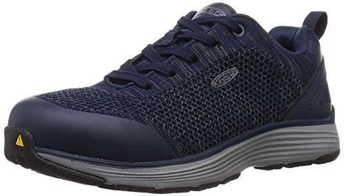 KEEN Utility Women's Sparta Low Alloy Toe Non Slip Work Shoe, Mood Indigo/Steel Grey, 8.5 Medium US