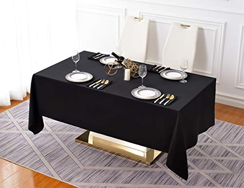Surmente Tablecloth 60 x 102-Inch Rectangular Polyester Table Cloth for Weddings, Banquets, or Restaurants (Black) … …