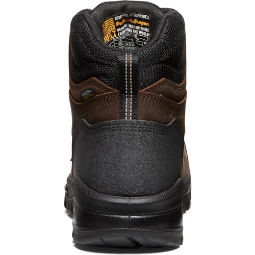 KEEN Utility Men's Independence 6" Leather Waterproof Soft Toe Work Boots, Black/Black, 10