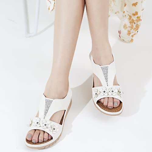 HARENCE Wedge Sandals for Women Dressy: Comfortable Walking Platform Sandals Casual Summer Open Toe Beach Shoes