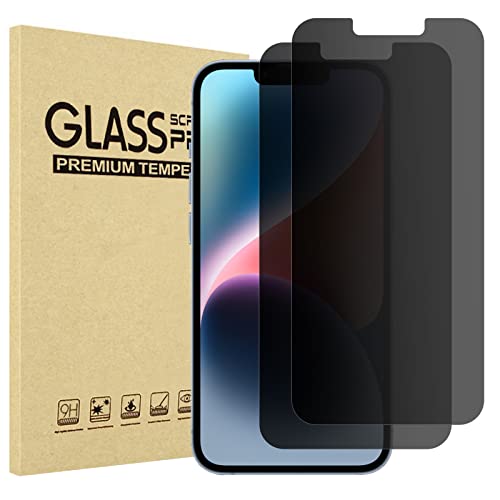ProCase 2 Pack Screen Protector for iPhone 14 / iPhone 13 / iPhone 13 Pro 6.1 Inch, Tempered Glass Screen Film Guard for iPhone 14 2022 / iPhone 13/13 Pro 2021, Privacy