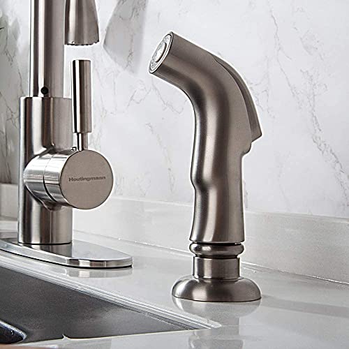 Kitchen Sink Sprayer Replacement,Side Sprayer for Kitchen Sink,Kitchen Sink Faucet Sprayer with Hose and Holder,Kitchen Sprayer Head Replacement, Brushed Nickel