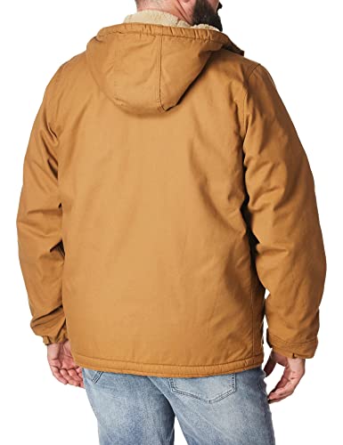 Dickies Men's Big-Tall Sanded Duck Sherpa Lined Hooded Jacket, Brown Duck, X-Large