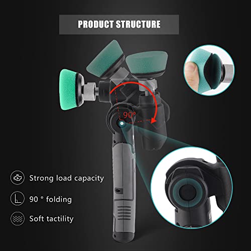 SPTA Cordless Mini Car Polisher, 12V Micro Cordless Scratches Killer Car Polisher RO/DA Mini Car Polisher for polishing, Sanding and Cleaning