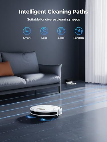 Laresar Robot Vacuums and Mop Combo, 4000Pa Strong Suction, Robotic Vacuum Cleaner with Auto Carpet Boost, Self-Charging, App&Remote&Voice Control, Super-Slim, Ideal for Pet Hair(Evol 3s)