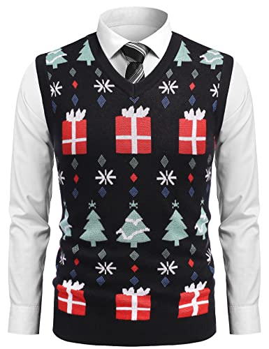 COOFANDY Men's V-Neck Casual Slim Fit Knitwear Sleeveless Pullover Sweater Vest