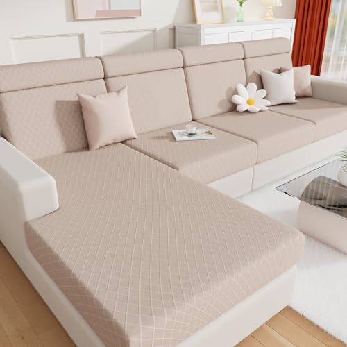 hyha Jacquard Couch Cushion Covers, Magic Sofa Covers Washable, Stretch Couch Covers for 3 Cushion Couch, Diamond Lattice, Thick Sofa Couch Covers for Sectional Sofa (1 Cushion Sofa, Wine Red)