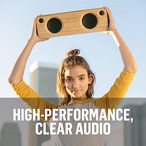 House of Marley - Get Together Bluetooth Portable Bluetooth Speaker and Audio System - 3.5 Woofer & 1 Tweeters, 30m Wireless Range, 8 Hour Playtime, Sustainably Crafted, Signature Black