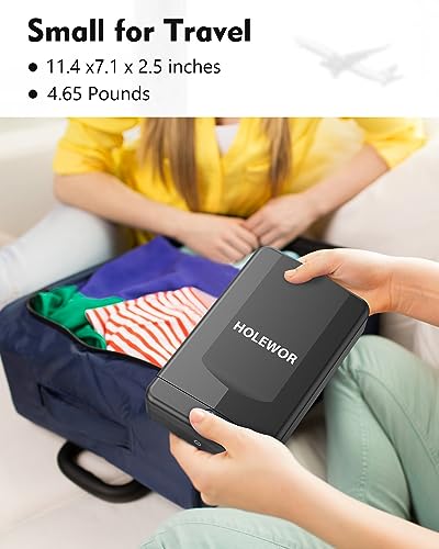 HOLEWOR Gun Safe, Small Pistol Safe Biometric Gun Safes for Handgun, Fingerprint Quick Access Handgun Safe Portable Gun Safe for Cars Travel Nightstand Bedside