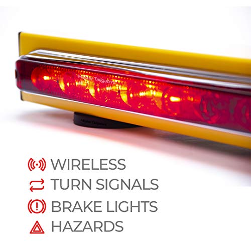 Master Tailgaters 19" Wireless Trailer Tow Light Bar | Ultra Bright LED | Multi Functional Signal Lights | Sturdy Magnetic Mount | 48 Feet Range | 4 Pin Flat Hitch Transmitter